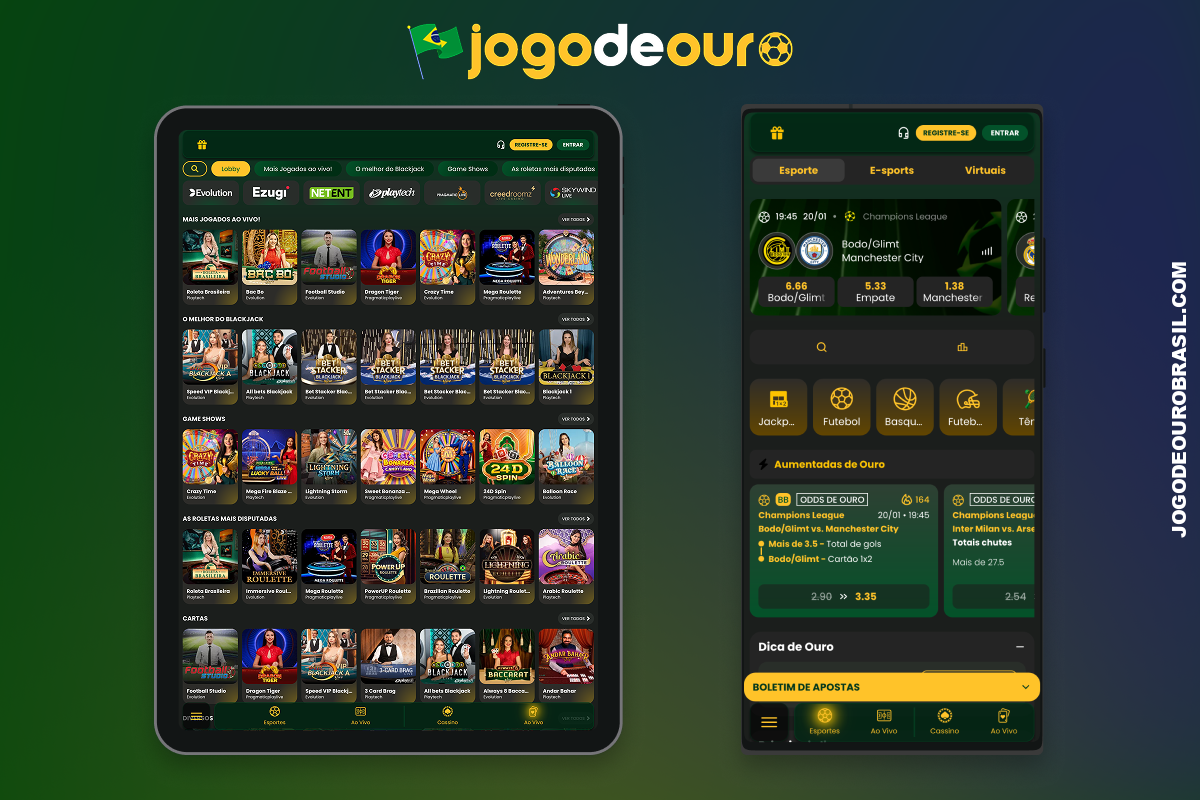 O aplicativo móvel Jogo de Ouro oferece aos brasileiros não apenas apostas esportivas, mas também uma enorme biblioteca de jogos de cassino online