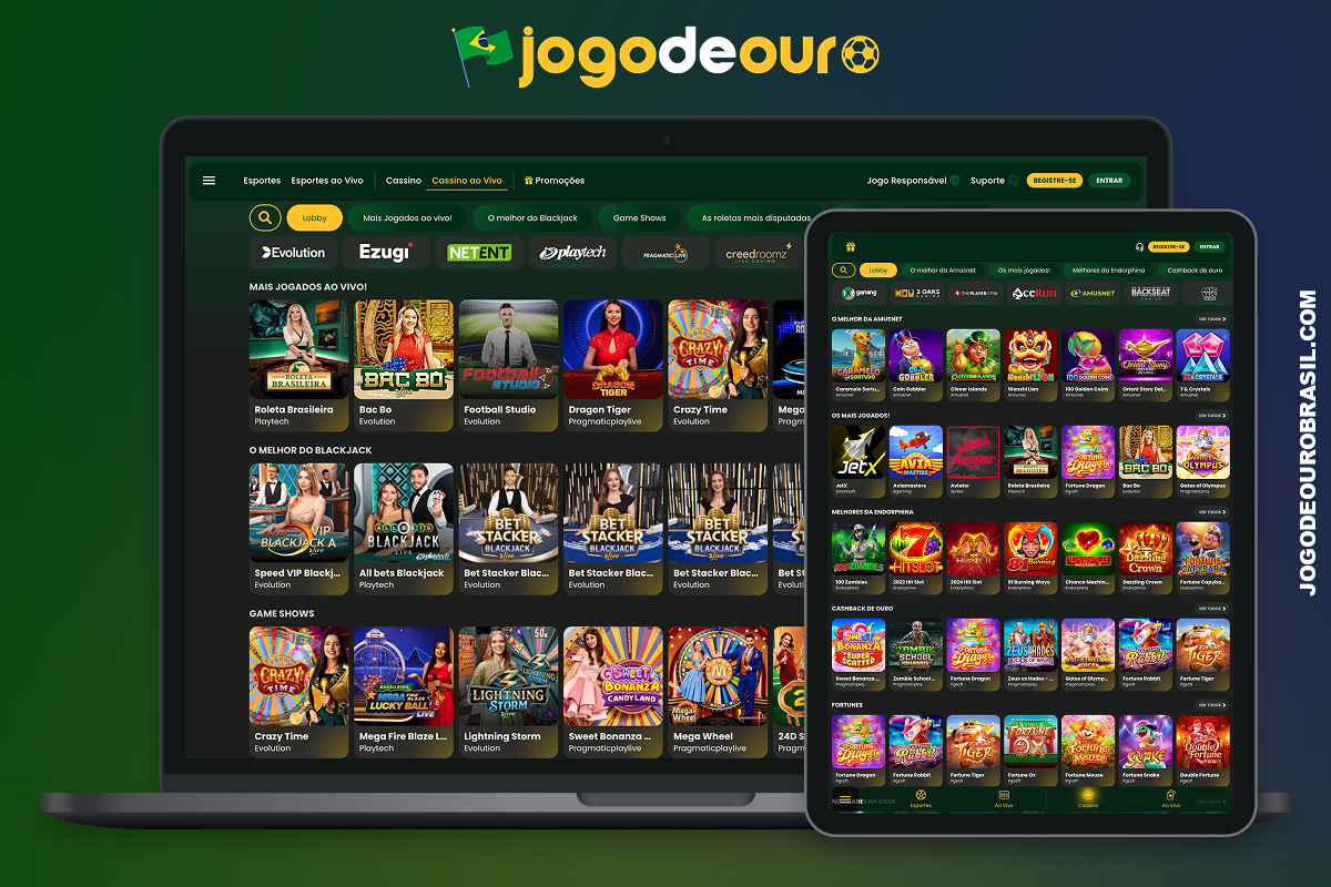 A plataforma Jogo de Ouro oferece diversos jogos de cassino, desde caça-níqueis até cassino ao vivo, para que os usuários do Brasil tenham muitas opções para escolher