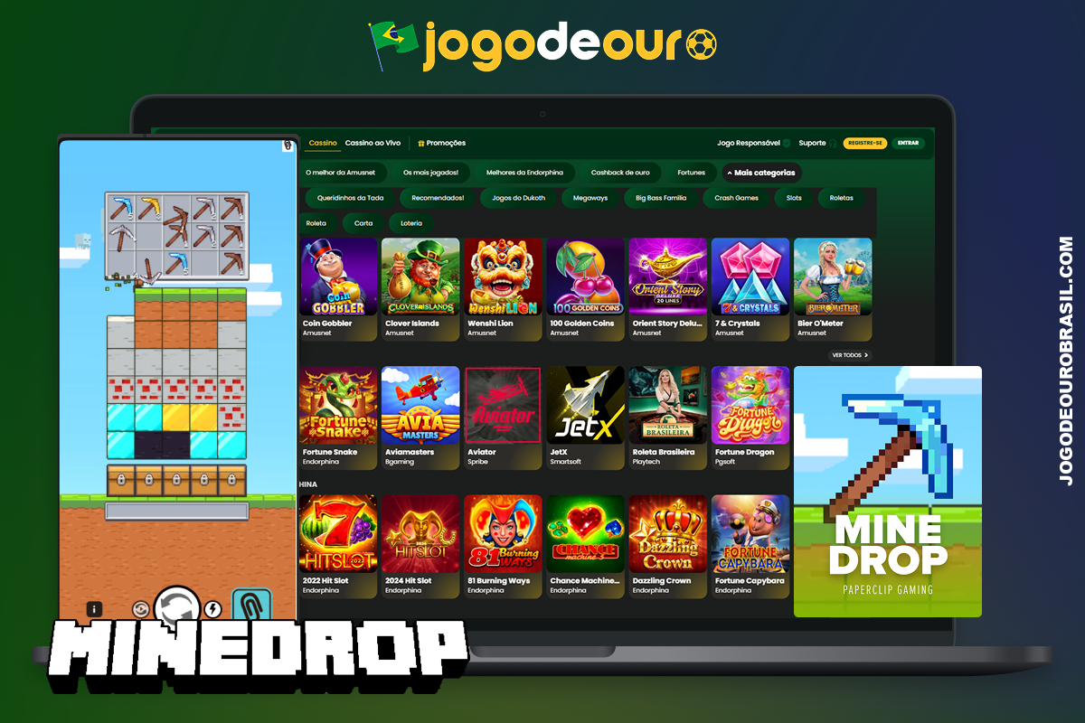 Jogo de Ouro MineDrop, o slot revolucionário com tema de mineração que conquistou o Brasil